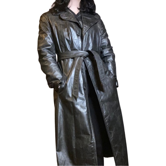 Vintage Genuine Leather Trench Coat - Picture 8 of 8